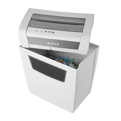 Artikelbild 9 für LEITZ IQ Home Office Aktenvernichter mit Partikelschnitt P-4, 4 x 28 mm, bis 10 Blatt, weiß, Artikelnummer 638039