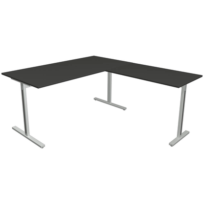 Artikelbild für Kerkmann Form 1 Schreibtisch anthrazit rechteckig, T-Fuß-Gestell silber 160,0 x 80,0 cm, Artikelnummer 795082