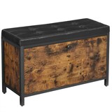 Artikelbild 1 für VASAGLE Schuhbank LSB049B01 vintagebraun, schwarz Holz 80,0 cm, Artikelnummer 759546