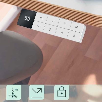 Artikelbild 9 für LEITZ Ergo höhenverstellbarer Schreibtisch weiß rechteckig abgerundet, T-Fuß-Gestell weiß 120,0 x 70,0 cm, Artikelnummer 805216