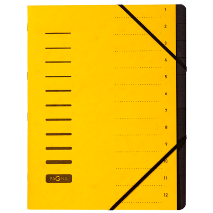 Pagna Ordnungsmappe Easy, DIN A4, Karton, 12 Fächer, Gelb