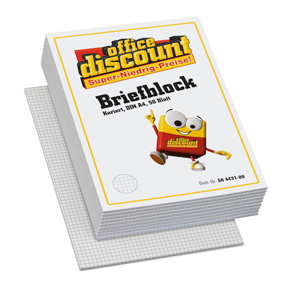 Artikelbild für office discount Briefblöcke DIN A4 kariert, 10 Blöcke, Artikelnummer 504431