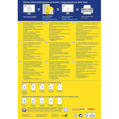 Artikelbild 3 für AVERY Zweckform Versandetiketten L7169-100 weiß 99,1 x 139,0 mm, 100 Blatt, Artikelnummer 358077