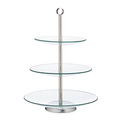 Artikelbild für relaxdays Etagere transparent/silber Höhe: 40,0 cm, 1 St., Artikelnummer 762643