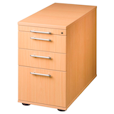 Artikelbild 1 für HAMMERBACHER Solid Standcontainer buche 4 Auszüge Kunststoff-Relinggriff silber 42,8 x 80,0 x 72,0 - 76,0 cm, Artikelnummer 984484