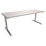 Artikelbild 1 für fm fastline höhenverstellbarer Schreibtisch lichtgrau rechteckig, C-Fuß-Gestell Rundrohr silber 200,0 x 80,0 cm, Artikelnummer 352833