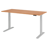Artikelbild 1 für HAMMERBACHER Prokura elektrisch höhenverstellbarer Schreibtisch nussbaum rechteckig, C-Fuß-Gestell silber 180,0 x 80,0 cm, Artikelnummer 549893