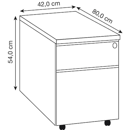 Artikelbild 2 für Kerkmann Yukon Rollcontainer weiß 2 Auszüge 42,0 x 80,0 x 54,0 cm, Artikelnummer 344465