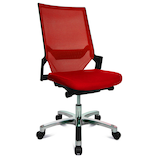 Artikelbild 1 für Topstar Bürostuhl Autosynchron®-1 Alu, AU1090 T31 Stoff rot, Gestell alu, Artikelnummer 617934