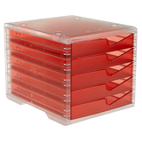 Artikelbild 1 für styro Schubladenbox styroswingbox light cranberry 275-8430.22224, DIN A4 mit 5 Schubladen, 1 St., Artikelnummer 821922