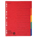Artikelbild 1 für FALKEN Ordnerregister DIN A4 Vollformat blanko farbig 5-teilig, 1 Satz, Artikelnummer 765067