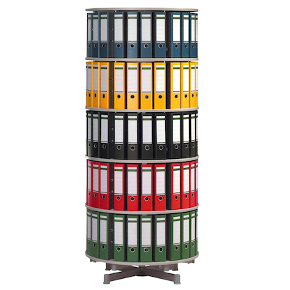 Artikelbild für reef Ordnerdrehsäule hellgrau bis zu 120 Ordner, Etagen einzeln drehbar, H: 193,0 cm, Artikelnummer 677898