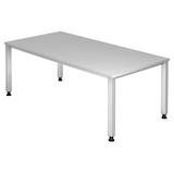 Artikelbild 1 für HAMMERBACHER QS2E höhenverstellbarer Schreibtisch lichtgrau rechteckig, 4-Fuß-Gestell silber 200,0 x 100,0 cm, Artikelnummer 828184