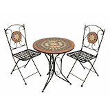 Artikelbild 1 für Garden Pleasure Sitzgruppe PULAR, schwarz Keramik, Metall, 3-teilig, Artikelnummer 310379