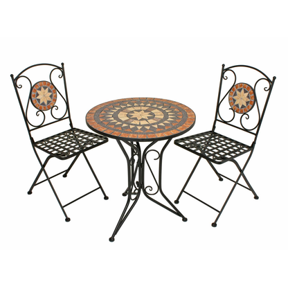 Artikelbild für Garden Pleasure Sitzgruppe PULAR, schwarz Keramik, Metall, 3-teilig, Artikelnummer 310379