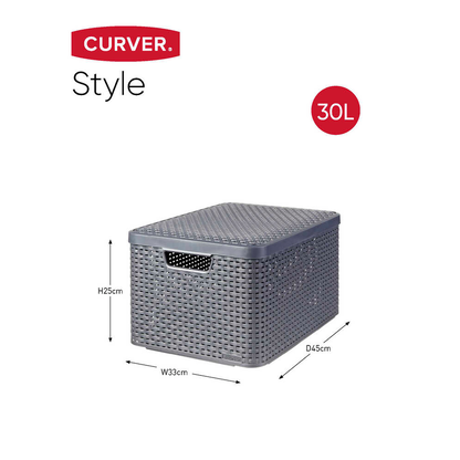 Artikelbild 7 für curver STYLE Aufbewahrungsboxen-Set anthrazit, 1 Set, Artikelnummer 744827