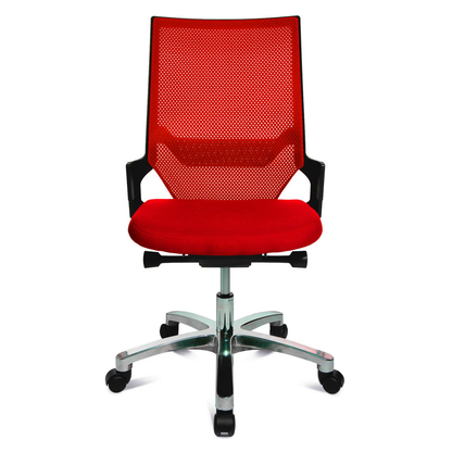 Artikelbild 2 für Topstar Bürostuhl Autosynchron®-1 Alu, AU1090 T31 Stoff rot, Gestell alu, Artikelnummer 617934