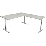 Artikelbild 1 für Kerkmann Form 1 Schreibtisch lichtgrau rechteckig, T-Fuß-Gestell silber 160,0 x 80,0 cm, Artikelnummer 795173