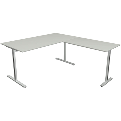 Artikelbild für Kerkmann Form 1 Schreibtisch lichtgrau rechteckig, T-Fuß-Gestell silber 160,0 x 80,0 cm, Artikelnummer 795173