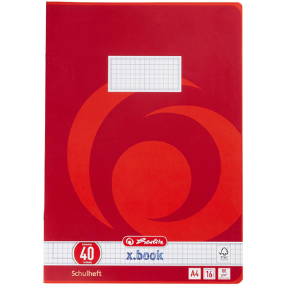 Artikelbild 2 für herlitz Schulheft x.book Lineatur 40 kariert DIN A4 Rand rundum, 16 Blatt, 1 St., Artikelnummer 891293