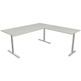 Artikelbild 1 für Kerkmann Form 1 Schreibtisch lichtgrau rechteckig, T-Fuß-Gestell silber 180,0 x 80,0 cm, Artikelnummer 795201