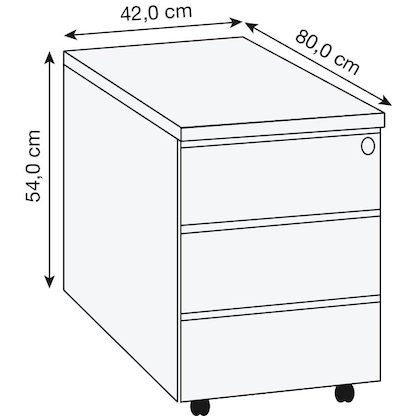 Artikelbild 2 für Kerkmann Yukon Rollcontainer lichtgrau 3 Auszüge 42,0 x 80,0 x 54,0 cm, Artikelnummer 344424