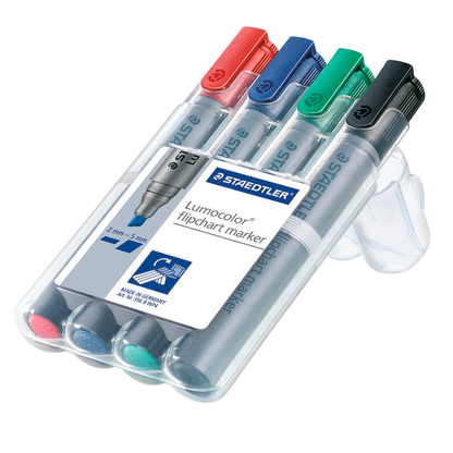 Artikelbild 2 für STAEDTLER Lumocolor Flipchart-Marker farbsortiert 2,0 - 5,0 mm, 4 St., Artikelnummer 521906