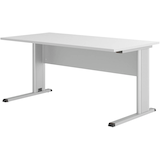 Artikelbild 1 für HAMMERBACHER GS16 Schreibtisch lichtgrau rechteckig, C-Fuß-Gestell silber 160,0 x 80,0 cm, Artikelnummer 843084