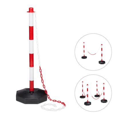 Artikelbild für relaxdays Absperrpfosten weiß/rot, 1 St., Artikelnummer 474062