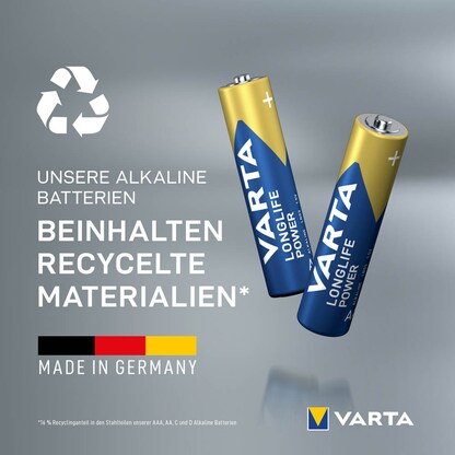 Artikelbild 6 für VARTA Batterien LONGLIFE Power Cube Alkali-Mangan Micro AAA 1,5 V, 24 St., Artikelnummer 552867