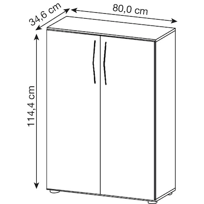 Artikelbild 2 für HAMMERBACHER Aktenschrank Inader, V4550/3/3/BM ahorn 2 Fachböden 80,0 x 33,0 x 114,4 cm, Artikelnummer 844504