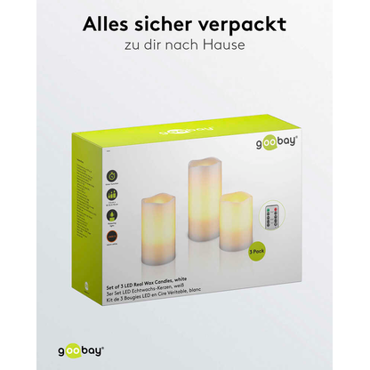 Artikelbild 9 für goobay LED-Kerzen weiß, 3 St., Artikelnummer 725479