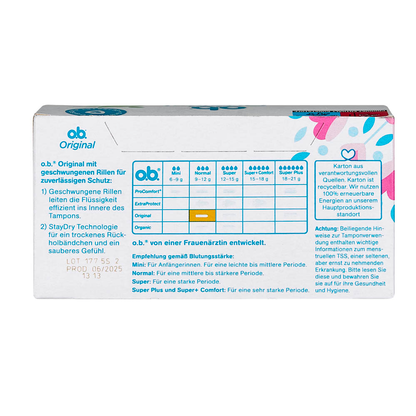 Artikelbild 4 für o.b. Tampons Original Normal für mittlere/stärkere Periode, 32 St., Artikelnummer 921977
