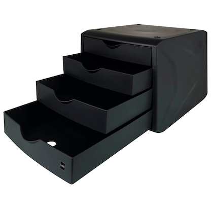 Artikelbild 2 für helit Schubladenbox the green chameleon schwarz H6429595, DIN A4 mit 4 Schubladen, 1 St., Artikelnummer 823760