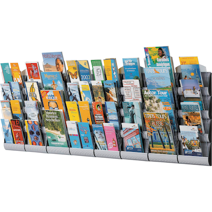 Artikelbild 4 für PAPERFLOW Wandprospekthalter Integral alu DIN A5, DIN A6 4/8 Fächern 23,2 x 9,0 x 69,0 cm, 3 St., Artikelnummer 239364