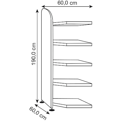 Artikelbild 2 für Kerkmann Eckregal Dante weiß 60,0 x 32,5 - 60,0 x 190,0 cm, 1 St., Artikelnummer 658930