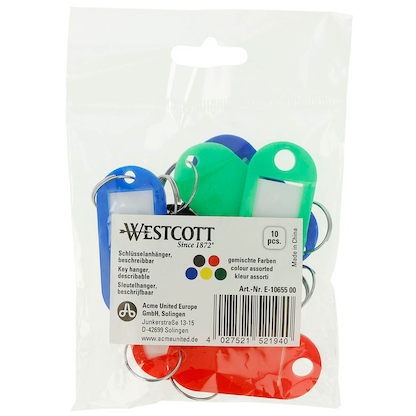 Artikelbild 2 für WESTCOTT Schlüsselanhänger farbsortiert, 10 St., Artikelnummer 853881