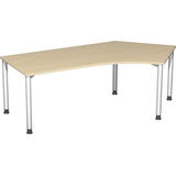 Artikelbild 1 für geramöbel Flex höhenverstellbarer Schreibtisch ahorn, silber L-Form, 5-Fuß-Gestell silber 216,6 x 113,0 cm, Artikelnummer 881817