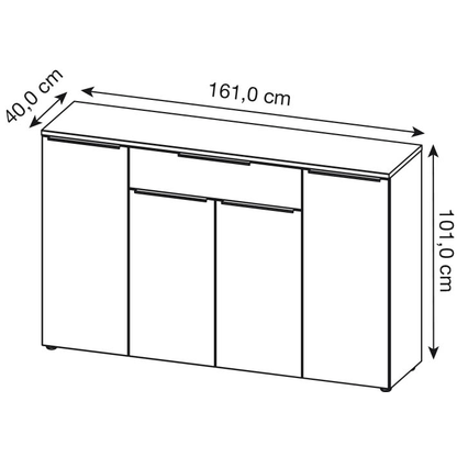 Artikelbild 2 für GERMANIA Sideboard Mailand, 4374-84 weiß 161,0 x 40,0 x 101,0 cm, 1 St., Artikelnummer 135958