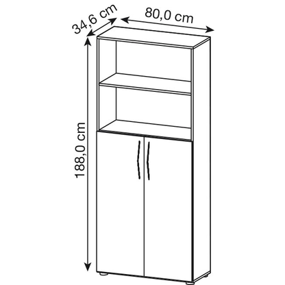 Artikelbild 2 für HAMMERBACHER Regalschrank Inader, V4770/3/3/BM ahorn 80,0 x 34,6 x 188,0 cm, 1 St., Artikelnummer 844631