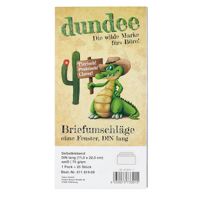 Artikelbild 2 für dundee Briefumschläge DIN lang ohne Fenster weiß selbstklebend 25 St., Artikelnummer 611814