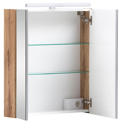 Artikelbild 6 für MÖBELPARTNER Spiegelschrank Duo 146542 eiche landhaus, weiß 60,0 x 16,0 x 75,0 cm, Artikelnummer 673503