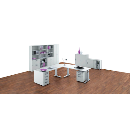 Artikelbild 5 für HAMMERBACHER Haziender Standcontainer lichtgrau 5 Auszüge Kunststoff-Relinggriff silber 42,8 x 80,0 x 72,0 - 76,0 cm, Artikelnummer 792366