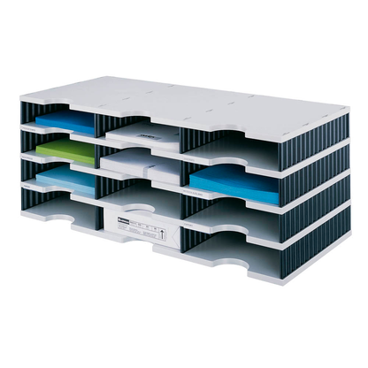 Artikelbild 3 für AKTION: styro Sortierstation Styrodoc grau/schwarz mit 12 Fächern + GRATIS Böhme Fruchtkaramellen Kaubonbons 250,0 g, Artikelnummer 744282