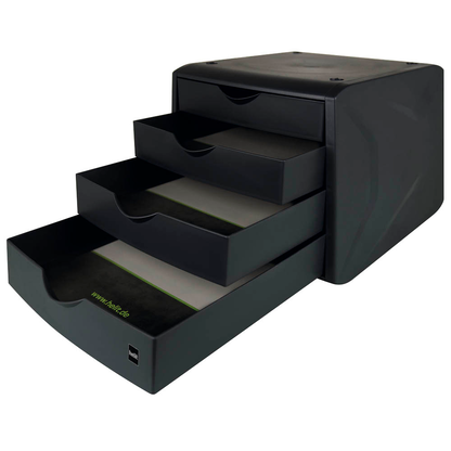 Artikelbild 3 für helit Schubladenbox the green chameleon schwarz H6429595, DIN A4 mit 4 Schubladen, 1 St., Artikelnummer 823760