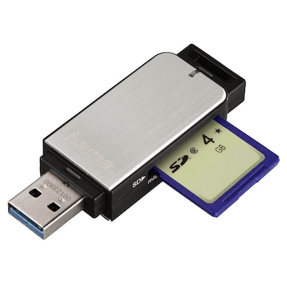Artikelbild für hama Multi-microSD, SD, MultiMediaCard-Kartenleser silber, Artikelnummer 177790