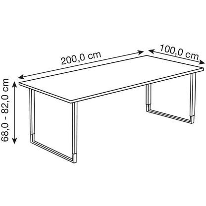 Artikelbild 2 für Kerkmann Konferenztisch Yukon weiß rechteckig, Kufen-Gestell silber, 200,0 x 100,0 x 68,0 - 82,0 cm, Artikelnummer 324645