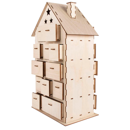 Artikelbild für Rayher Adventskalender Holzbausatz Haus beige, Artikelnummer 928747