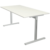 Artikelbild 1 für Kerkmann Form 1 Schreibtisch weiß rechteckig, T-Fuß-Gestell silber 160,0 x 80,0 cm, Artikelnummer 795118