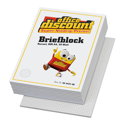 Artikelbild 4 für office discount Briefblöcke DIN A4 kariert, 10 Blöcke, Artikelnummer 504431